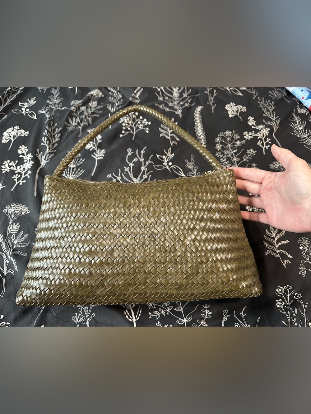 Madewell - The Signature Woven Zip Top Shoulder Bag Olive Green